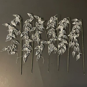 Menge 6 Vintage klar facettiert Plexiglas umgekehrt Träne baumelnde Blumen Plektren 12" - Bild 1 von 8