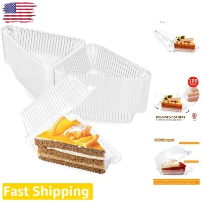 Juego de contenedores de plástico triangulares para rebanadas de pastel de 100 piezas - Bloqueo seguro - Frescura de pestaña Foto 1 de 4