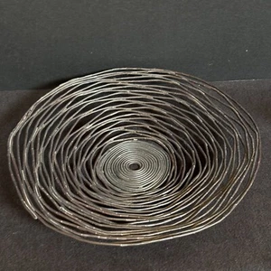 Decorative Black Bowl Brutalist Metal Wire Basket Rustic Decor Console 14” - Picture 1 of 7