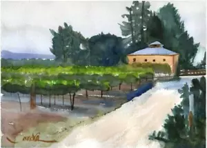 California Winery : Signed LE Art Print : Sandra Watercolors™ - Picture 1 of 1