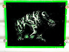 vtg Green Neon Blacklight Blacklite Bear Wolf Monster Poster 22x17