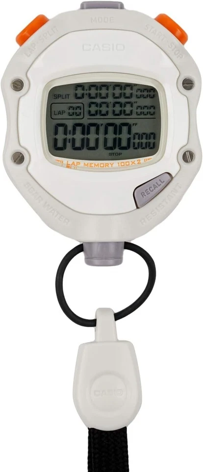 Casio Stop Watch HS-70W-8JH Impermeable Cronómetro Deportivo HS-70W Blanco Japón Nuevo Foto 1 de 4