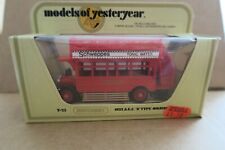 MATCHBOX Models of Yesteryear  Y23  AEC S TYPE BUS 1922  Schweppes  APPROX.1.72 