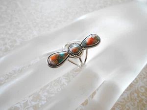 Anillo Turquesa Ostra Cobre Plata Esterlina Diseño Suroeste 19B29 - Imagen 1 de 14