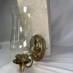 Princess House 313 Messing und Glas Wandleuchter Heritage Muster Made in India - Bild 1 von 12