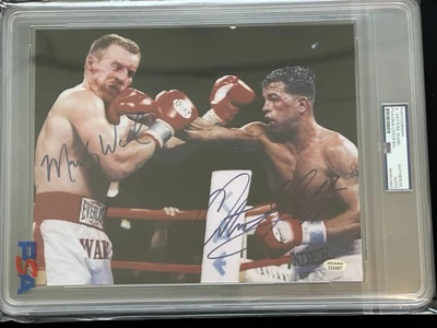 RARE ARTURO GATTI Vs. MICKY WARD Dual Signed Boxing PHOTO PSA Slabbed Autograph - Image 1 of 2