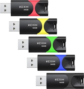 USB 2.0 Flash Drive 64GB Thumb Drive 5/10 Pack 64 GB Memory Stick Data Storage - Afbeelding 1 van 7
