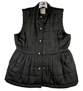 Anthropologie Tulle Waist Coat Womens Babydoll Puffer Vest Black Down Fill - Picture 1 of 6