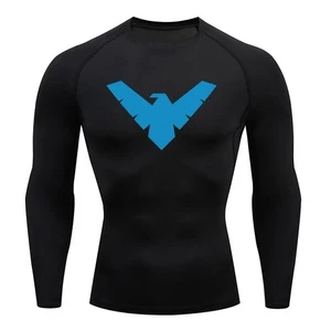 Nightwing Compression Shirt/Superhero DC Gym Quick Dry Gym Workout Clothing - Picture 1 of 26