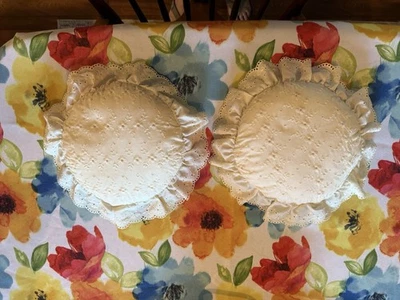 Cottage Core Handmade Ruffled Lace Throw Pillow - Image 1 of 4