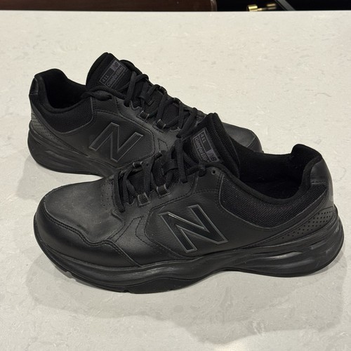 Scarpe da passeggio New Balance 411 Triple nere da uomo taglia 10 5 4E extra larghe MA411LK1