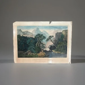 Antike Currier & Ives Lithographie "Die Heimat des Hirsches" - Bild 1 von 10
