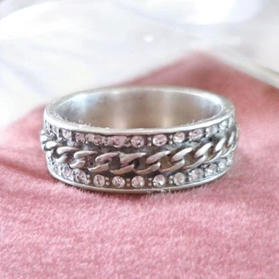 Anillo Brighton Eternidad Banda Plateado Estrás Cadena Talla 6.25 Foto 1 de 4