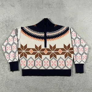 Suéter Maeve Anthropologie Para Mujer XXS Montana Cuello Simulado 1/2 Cremallera Tejido Calce Cuadrado - Imagen 1 de 12