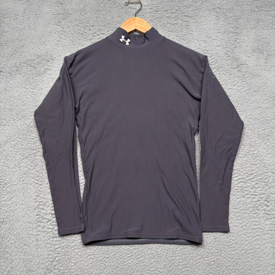 Camisa Under Armour Para Hombre Pequeña Gris Compresión Manga Larga Cuello Simulado Exterior Foto 1 de 4