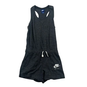 Nike Women's Romper Jumpsuit Tank Top Sleeveless Gray Drawstring Pockets - Picture 1 of 5