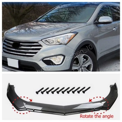 Carbon Style Front Spoiler Lip Splitter Kit Fits 2013-2016 Hyundai Santa Fe US Foto 1 de 4