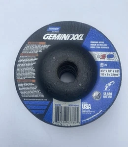 10 PACK -   NORTON GEMINI      GRINDING WHEEL 4-1/2”x1/4”7/8” 115X6X22mm - Picture 1 of 4