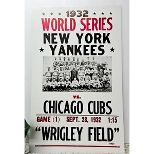 Vintage Poster - Baseball - 1932 World Series - Yankees Vs Cubs -Wrigley Field - Picture 1 of 1