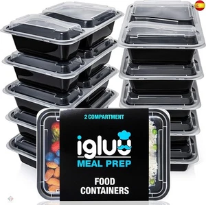 Igluu Meal Prep - Recipientes de 2 Compartimentos para comida de Plástico Sin - Imagen 1 de 9