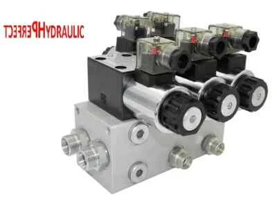  Hydraulic Solenoid Control Valve 2 section CETOP 03 NG6 60L 230V with start - Image 1 of 3