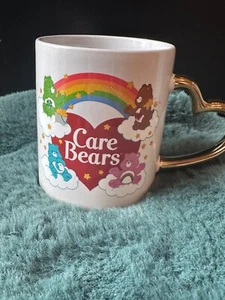 Care Bear Rainbow Red Heart w/ 4 Bears Gold Handle Heart Ceramic Cup - Picture 1 of 7