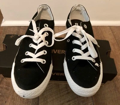 ALL STAR Converse Classic Black Canvas With Side Zipper Details 6M - Photo 1/4