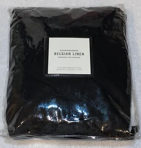 NIP RESTORATION HARDWARE Stonewashed Belgian Linen Black Full Boxspring Cover - Picture 1 of 4