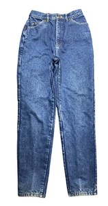 Jeans denim vintage LL Bean foderati in flanella 10 donna vita alta USA cotone Union 26x29 - Foto 1 di 12