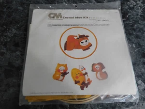 Crewel Idea Kit Happy Animals Mobile 8 x 14 1979 Columbia Minerva Corp - Imagen 1 de 1