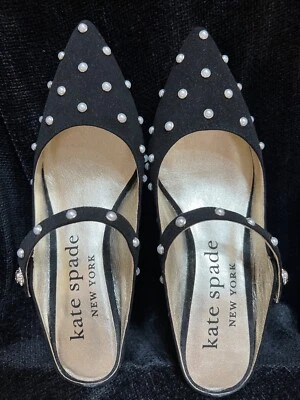 Zapatos de salón Kate Spade New York negros con perlas Marisol, talla 8B, nuevos sin caja Foto 1 de 4