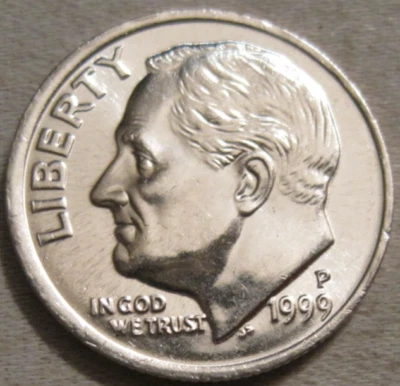 SELLING AS SHOWN - 1999 P UNCIRCULATED ROOSEVELT DIME ~ NICKEL CLAD COPPER ~ 552 - Image 1 of 4