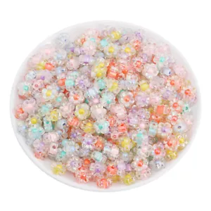 50x ciondoli fiori fai da te 12x12 mm braccialetto acrilico creazione gioielli portachiavi ciondolo - Foto 1 di 13