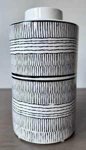Torre & Tagus Takara Black and White Ginger Jar Vase - 11" - Picture 1 of 6