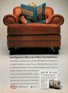 Magazine Print Ad GLIDDEN PAINT 1993 Boy Reading Colin Goes To School Cozy Chair - Picture 1 of 1