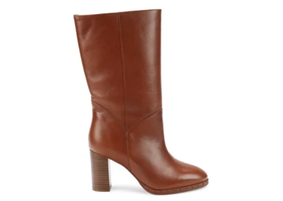 AllSaints Mujer Marrón Mille Tacón Bloque Cuero Botas Altas EE. UU. 8 UE 38 Foto 1 de 4