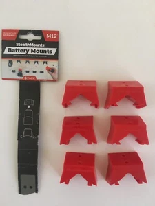 SlealthMounts Tool Mounts Storage for Milwaukee M12 Power Red Pack of 6 New - Picture 1 of 20