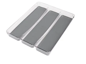Acrylic 3 Slot Utensils Organizer - 3 Section Drawer Organizer Tray Bin - Picture 1 of 4