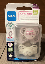 MAM Perfect Night Baby Pacifier, Patented Nipple, Glows in the Dark, 2 Pack