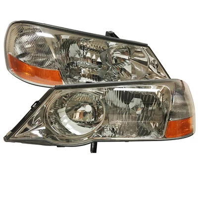 Headlights Set Lite Smoke Pair Fits 2002-2003 Acura Tl HID - Image 1 of 3
