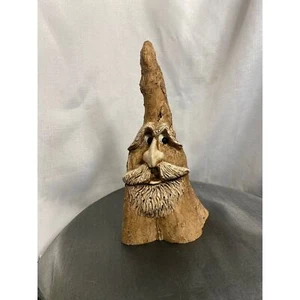 Carved Tree Spirit Old Man Wizard Faux Wood Figure and Stash Box 10 in tall  EUC - Picture 1 of 18