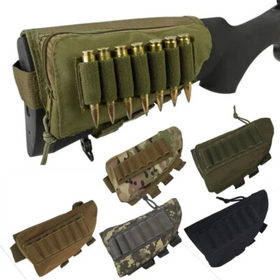 Tactical Portable Buttstock Cheek Rest Ammo Pouch Shotgun Rifle Stock Holder NEW - Image 1 of 4