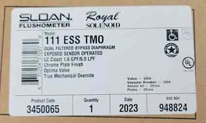 Sloan Royal 111 ESS TMO Exposed Sensor Flushometer Flush Valve 3450065 - Imagen 1 de 2