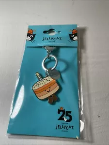 *NUEVO CON ETIQUETAS* Llavero Jellycat 25 Aniversario Jellina Cumpleaños Pastel - Naranja Lindo - Imagen 1 de 2