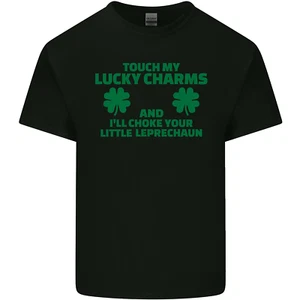 Touch My Lucky Charms Funny St Patricks Day Mens Light Cotton T-Shirt - Picture 1 of 7