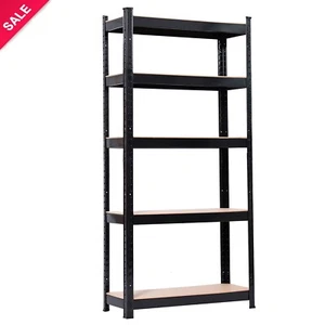 5-Tier Heavy Duty Metal Shelf Freestanding Garage Storage Steel Rack Black - Picture 1 of 6
