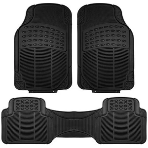 FH Group Universal Floor Mats for Car Heavy Duty All Weather Rubber Mats - Black - Foto 1 di 6