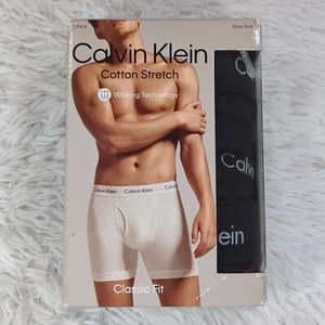 Men's Calvin Klein 3-pack Cotton Stretch Boxer Briefs Black Size 2XL  NB2616001 - Picture 1 of 8