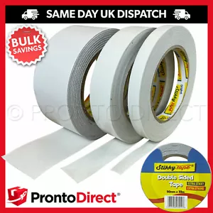 Double Sided Tape Clear Sticky DIY Strong Craft Adhesive 12mm 25mm 50mm 33M REEL - Picture 1 of 10