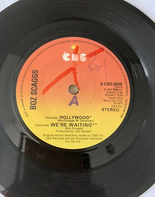 BOZ SCAGGS ~ HOLLYWOOD / WE'RE WAITING ~ 1977 UK VINYL 7" SINGLE ~ CBS 5836 EX - Image 1 of 2